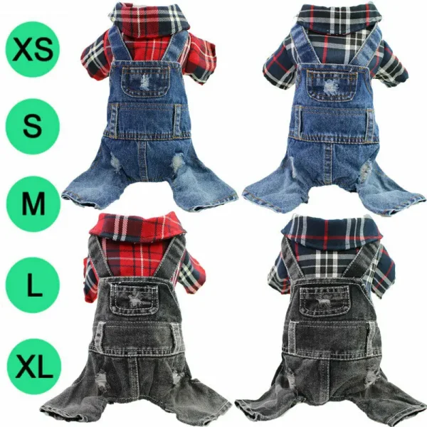 Dog and Cat Jumpsuit  Denim Jacket Jeans Overalls